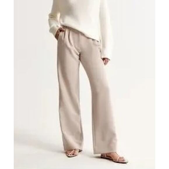 Abercrombie & Fitch Pants - Abercrombie High Rise Sloane Trouser Tailored Wide Leg Pants Khaki Tan 29